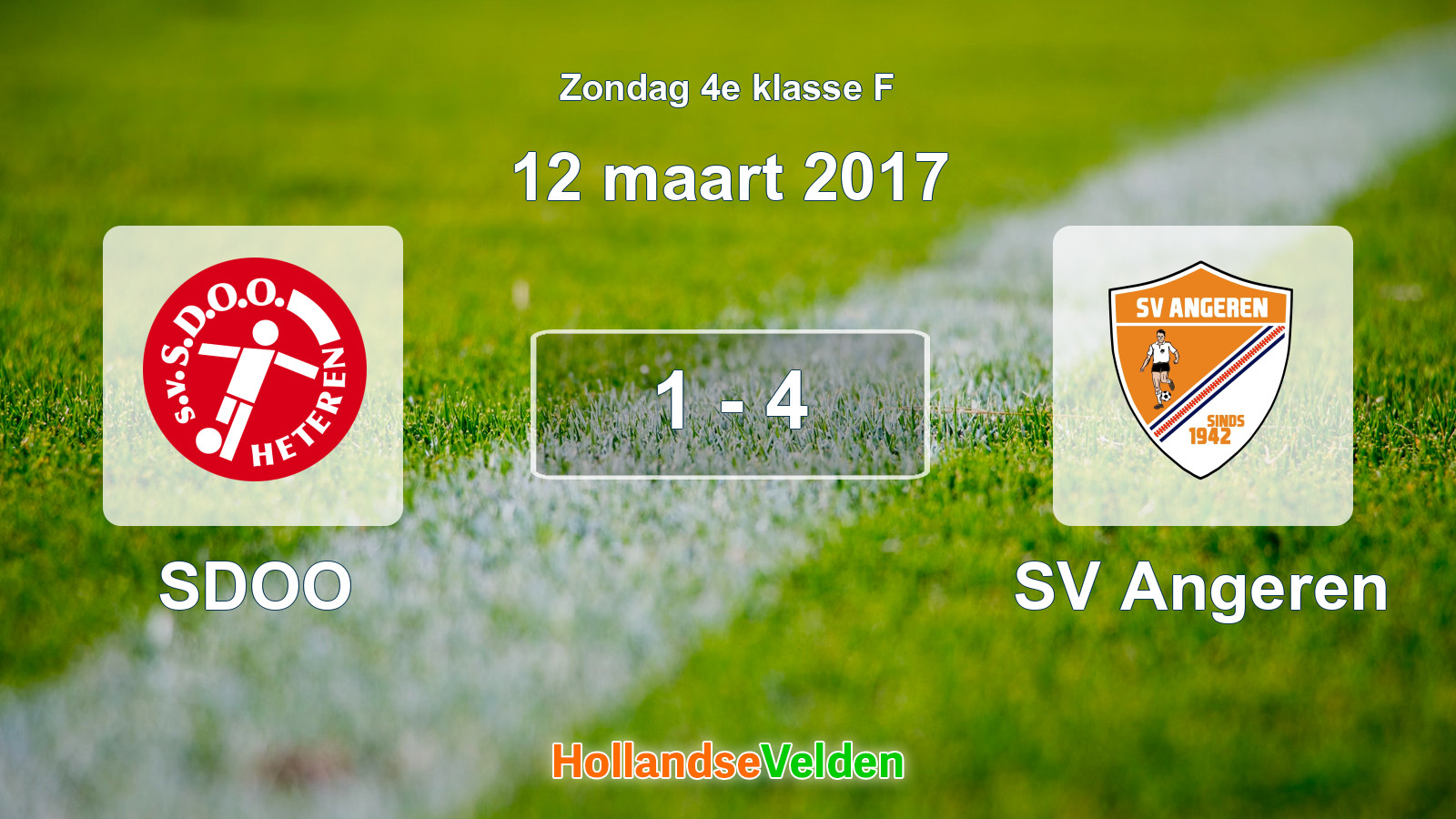 Gespeelde wedstrijd: SDOO - SV Angeren 1 - 4 (12 maart 2017)