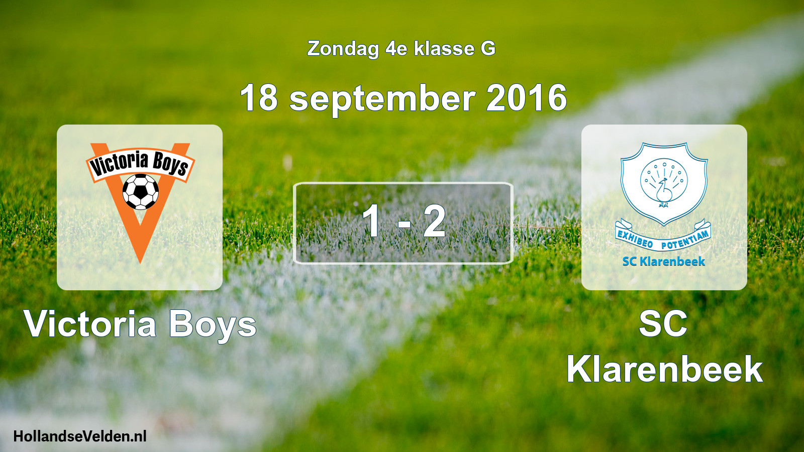 Gespeelde wedstrijd: Victoria Boys - SC Klarenbeek 1 - 2 (18 september 2016)