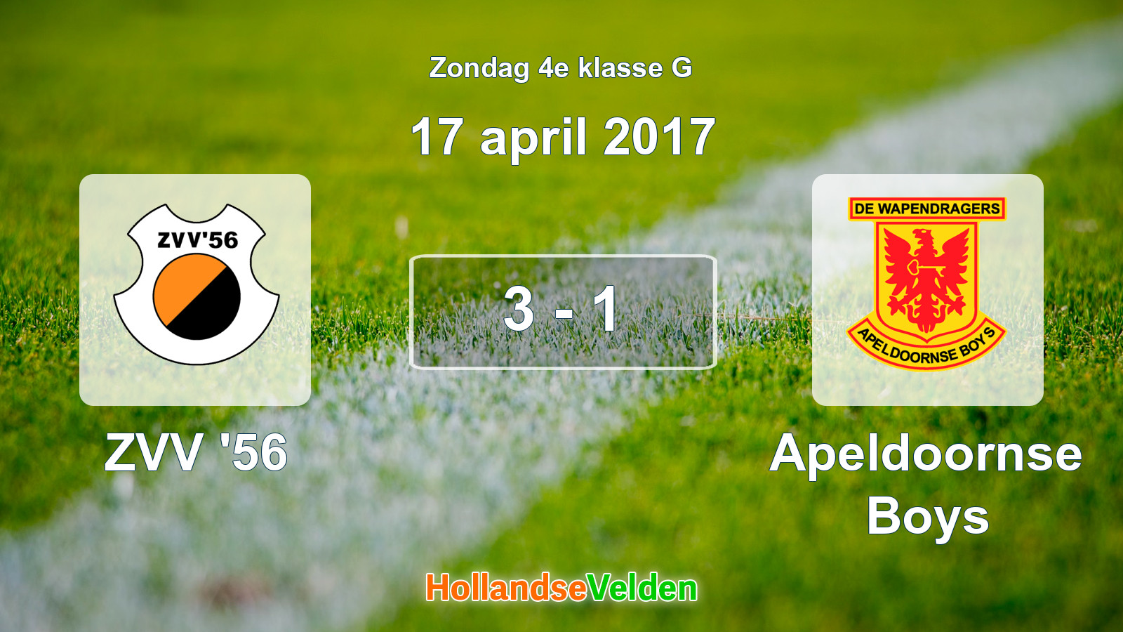 Gespeelde wedstrijd: ZVV '56 - Apeldoornse Boys 3 - 1 (17 april 2017)