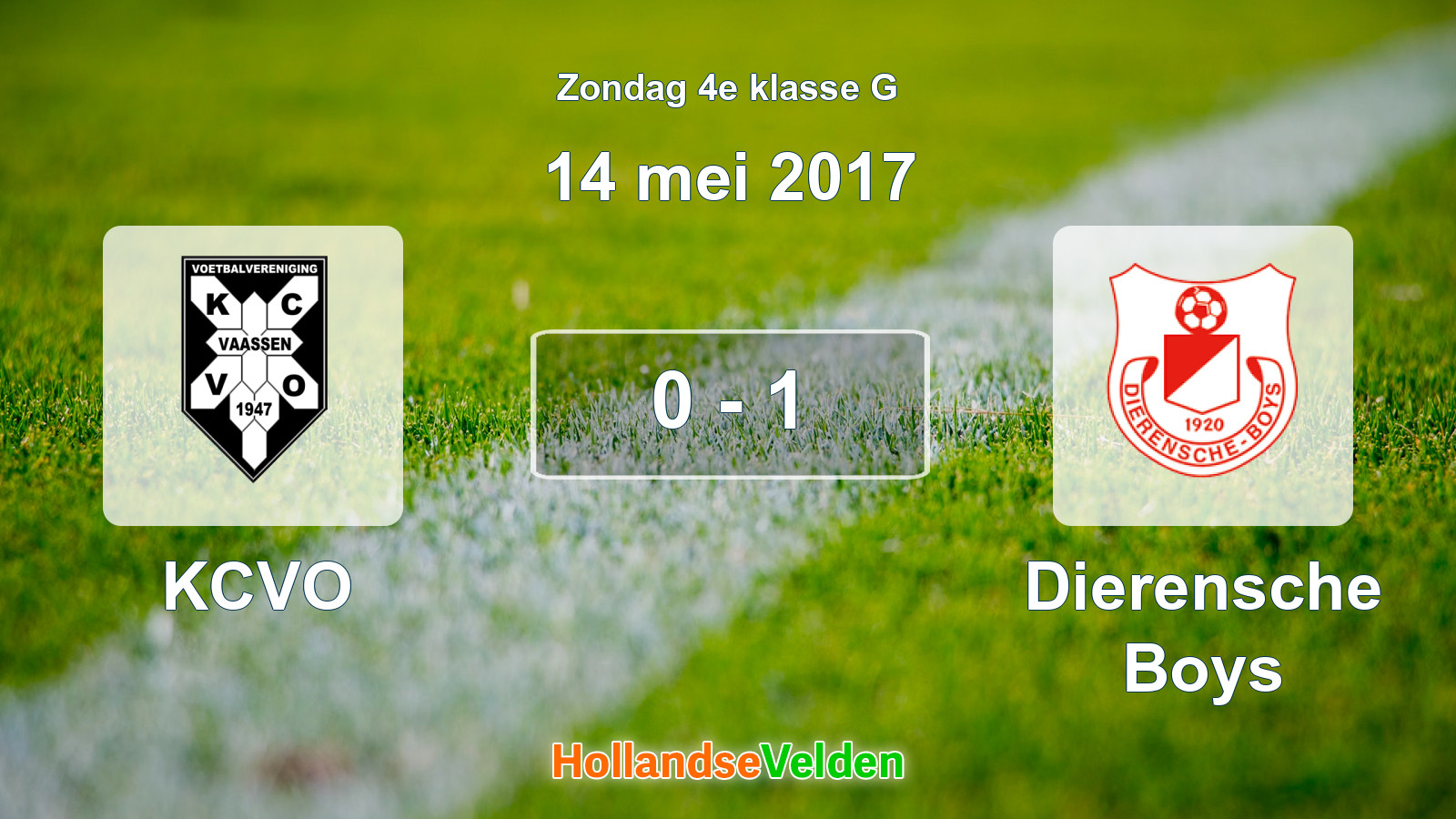 Gespeelde wedstrijd: KCVO - Dierensche Boys 0 - 1 (14 mei 2017)