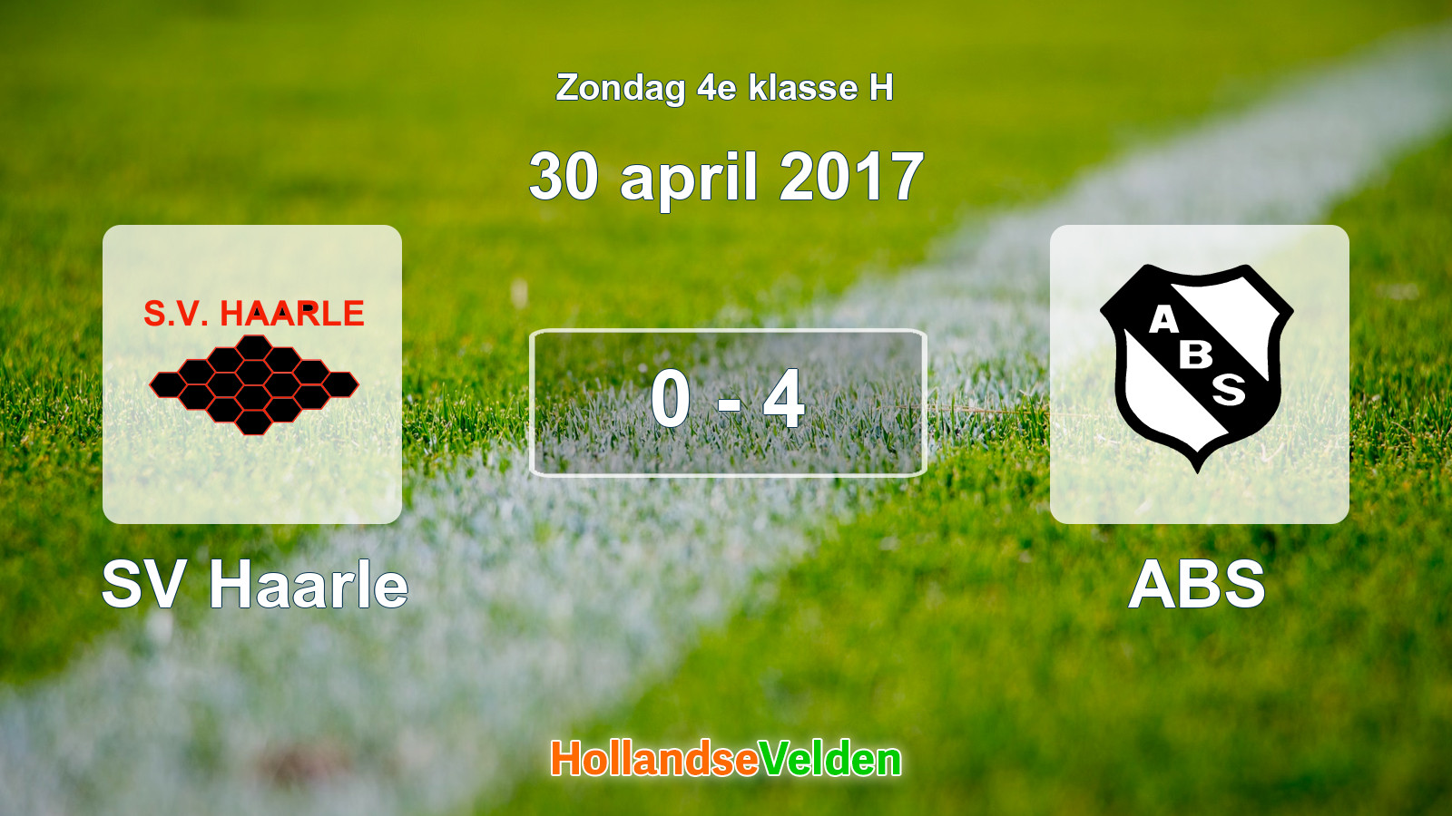 Gespeelde wedstrijd: SV Haarle - ABS 0 - 4 (30 april 2017)