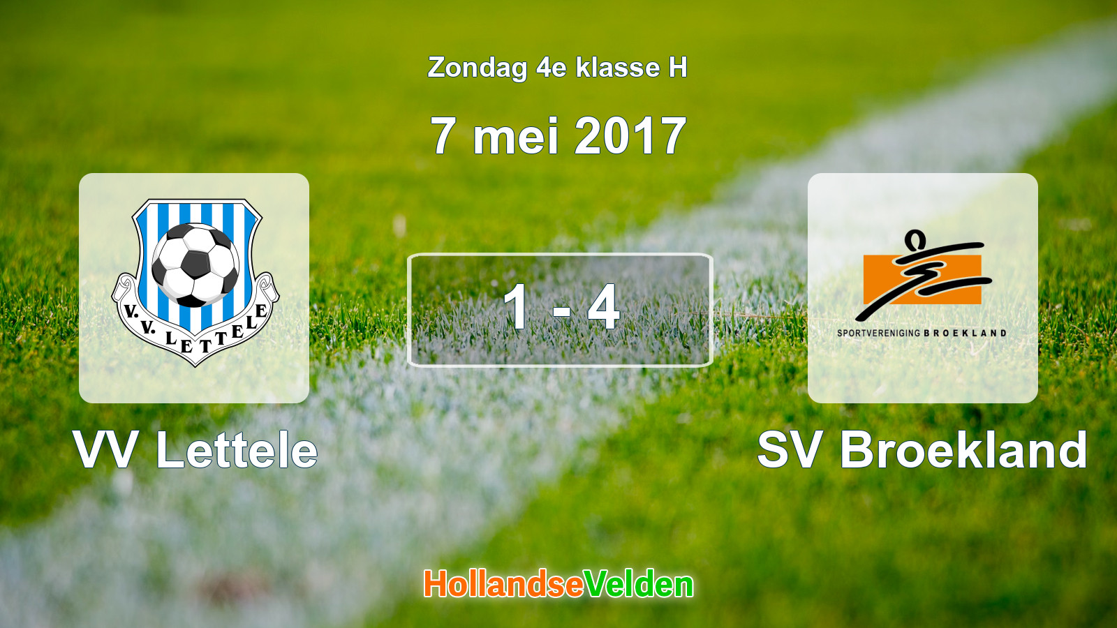 Gespeelde wedstrijd: VV Lettele - SV Broekland 1 - 4 (7 mei 2017)