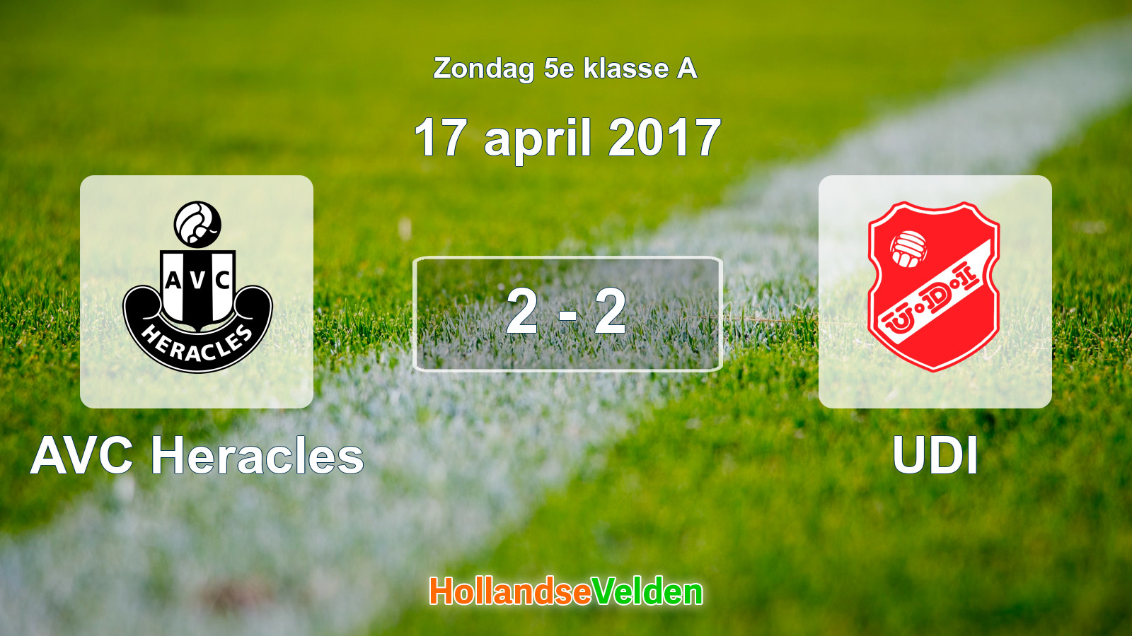 Gespeelde wedstrijd: AVC Heracles - UDI 2 - 2 (17 april 2017)