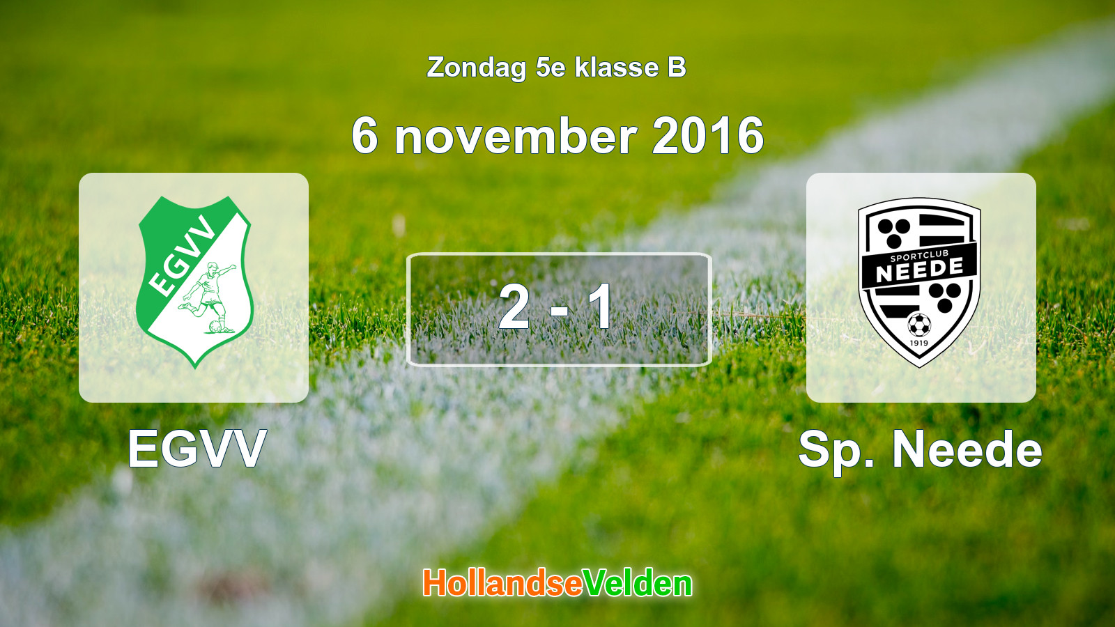 Gespeelde wedstrijd: EGVV - Sp. Neede 2 - 1 (6 november 2016)