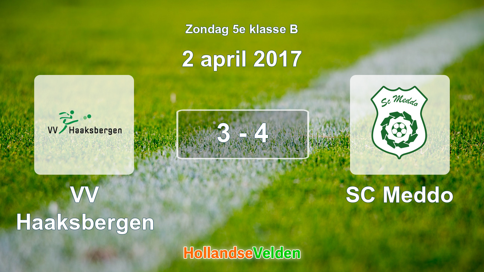 Gespeelde wedstrijd: VV Haaksbergen - SC Meddo 3 - 4 (2 april 2017)