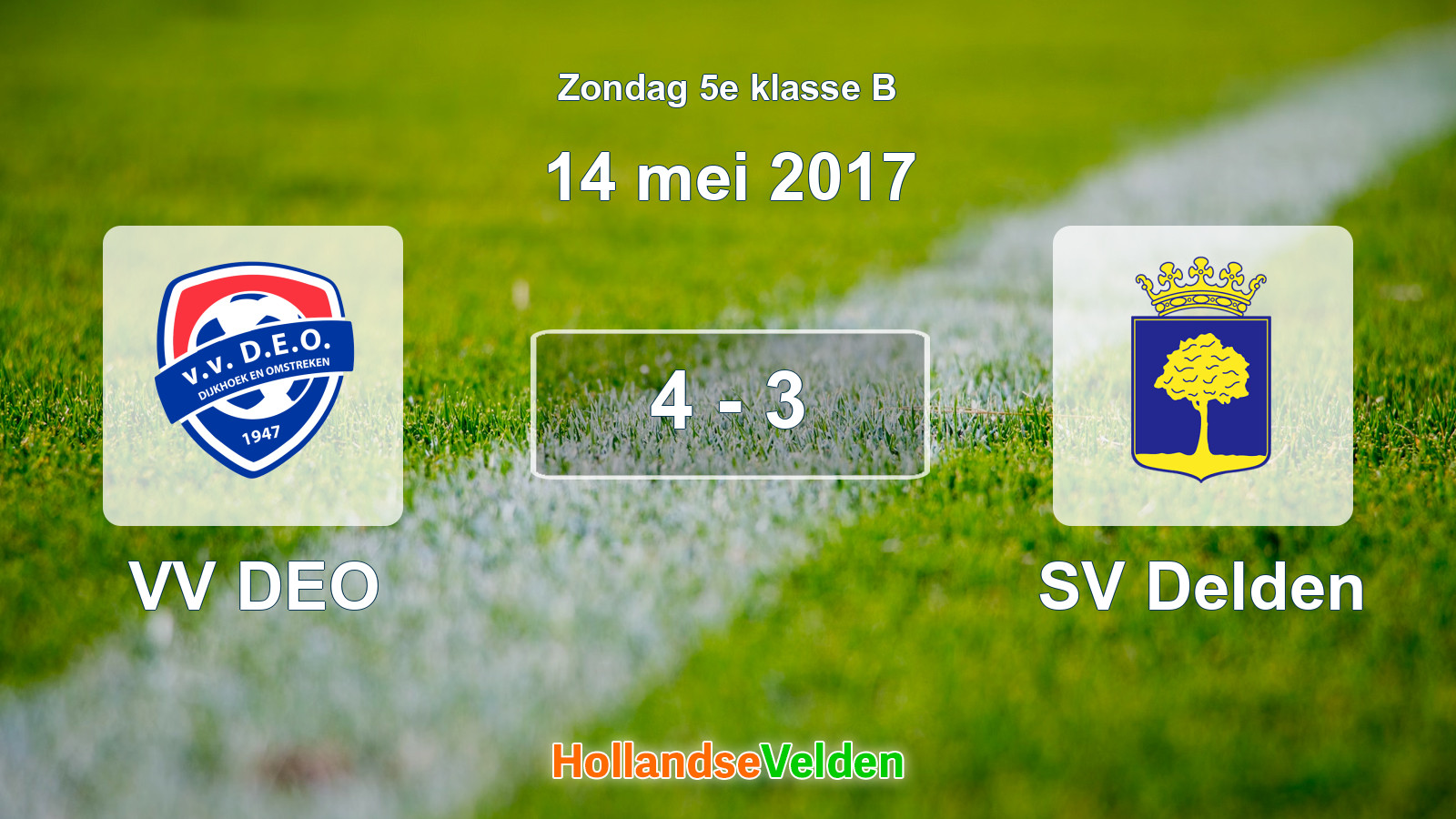 Gespeelde wedstrijd: VV DEO - SV Delden 4 - 3 (14 mei 2017)