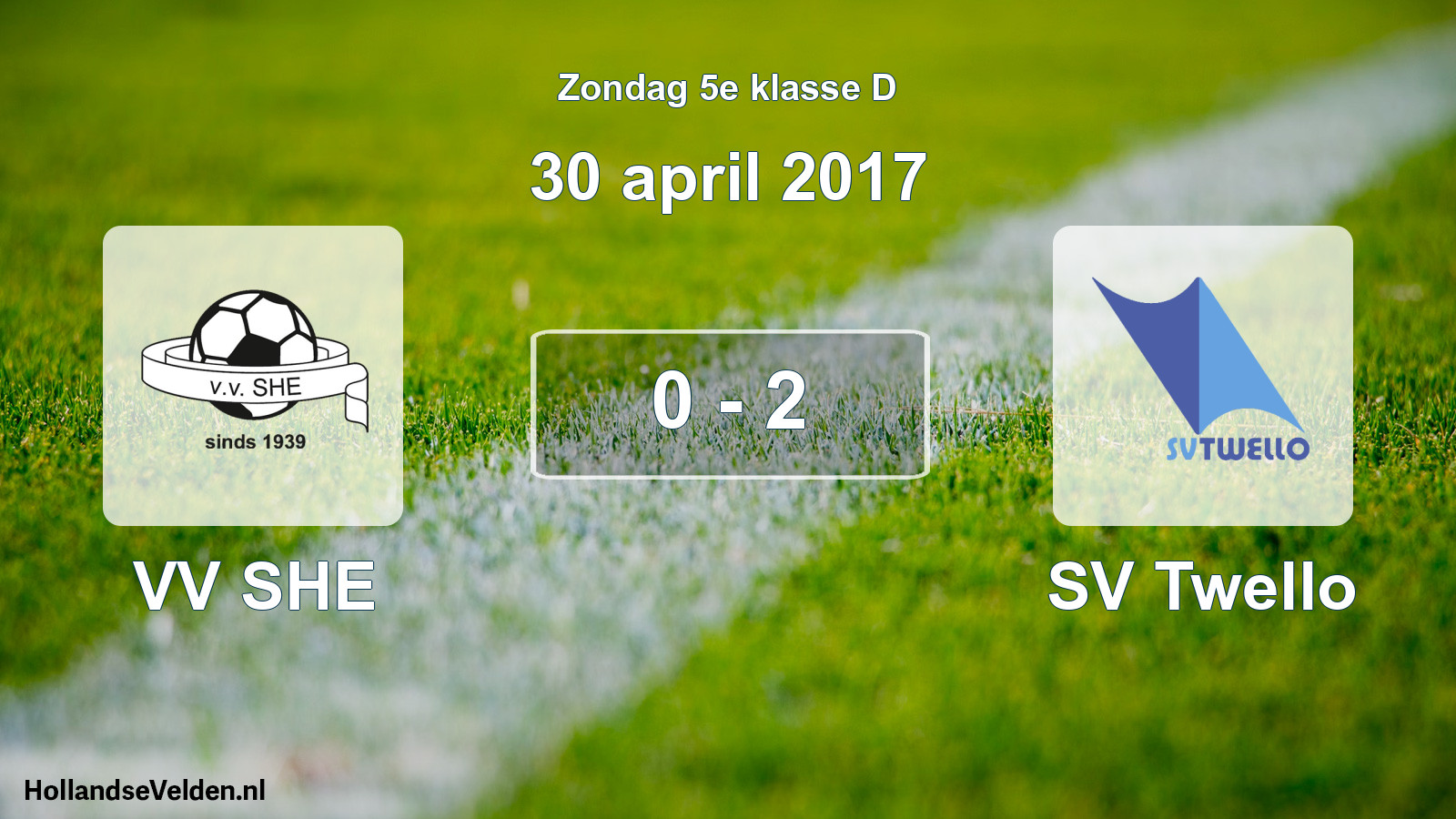 Gespeelde wedstrijd: VV SHE - SV Twello 0 - 2 (30 april 2017)