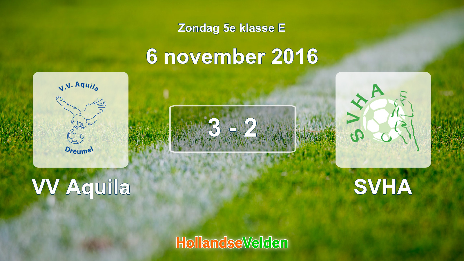 Gespeelde wedstrijd: VV Aquila - SVHA 3 - 2 (6 november 2016)