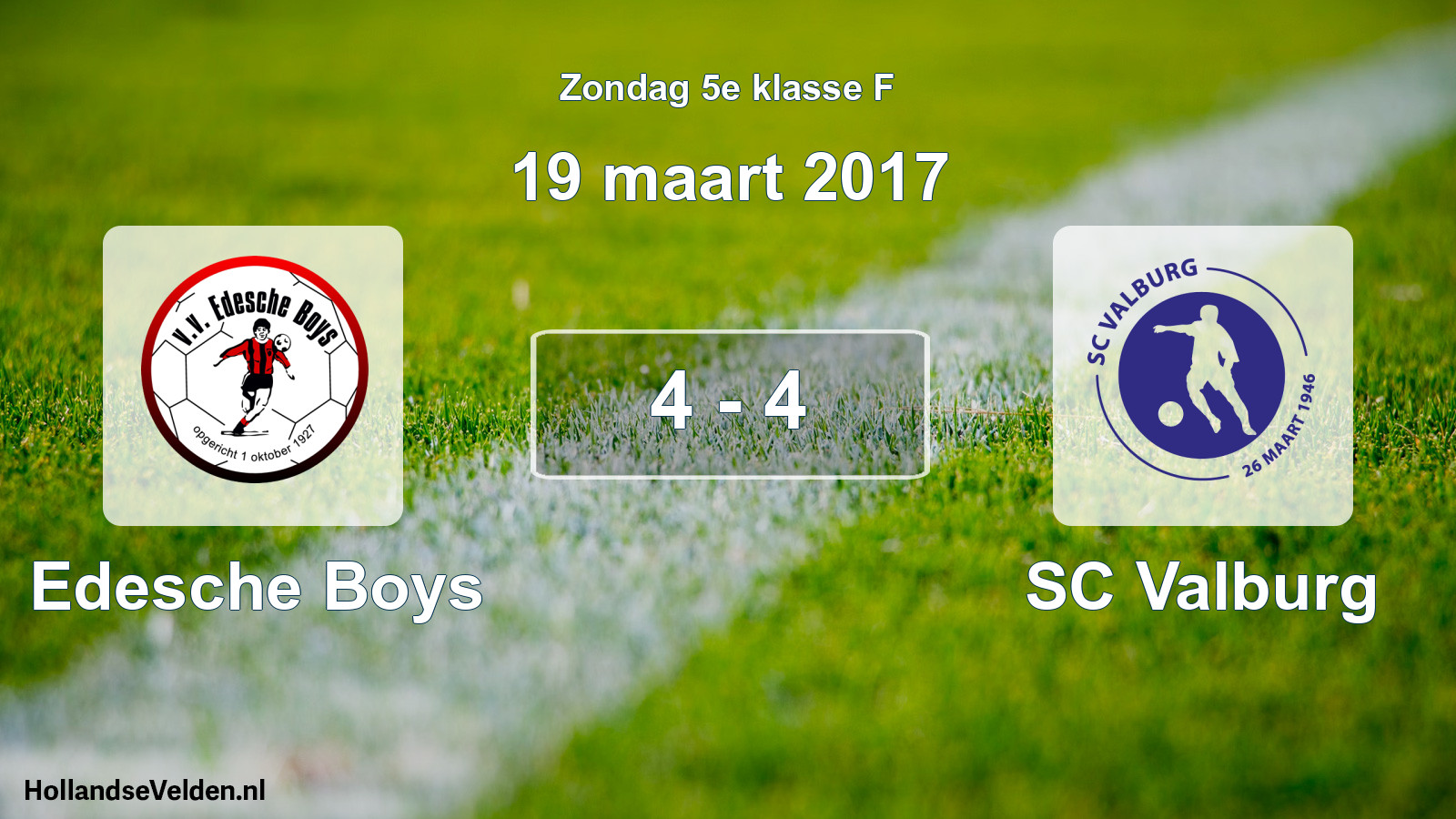 Gespeelde wedstrijd: Edesche Boys - SC Valburg 4 - 4 (19 maart 2017)