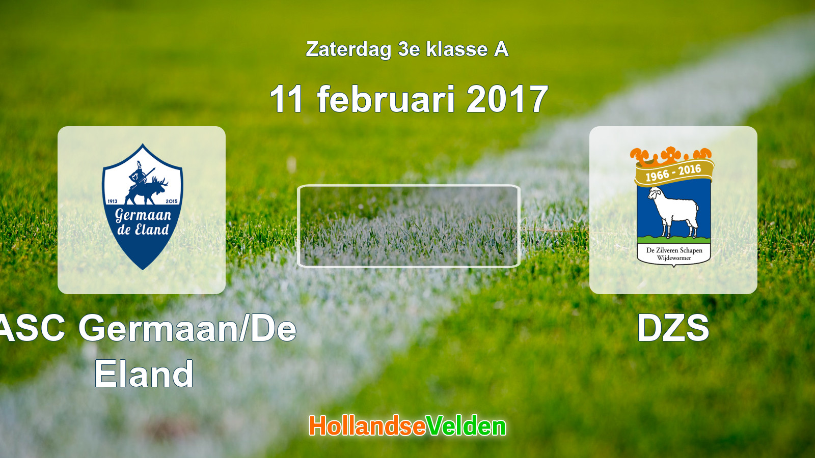Geplande wedstrijd: ASC Germaan/De Eland - DZS (11 februari 2017)