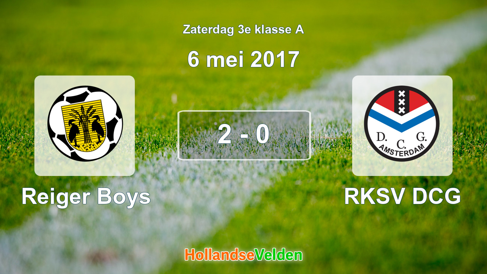 Gespeelde wedstrijd: Reiger Boys - RKSV DCG 2 - 0 (6 mei 2017)