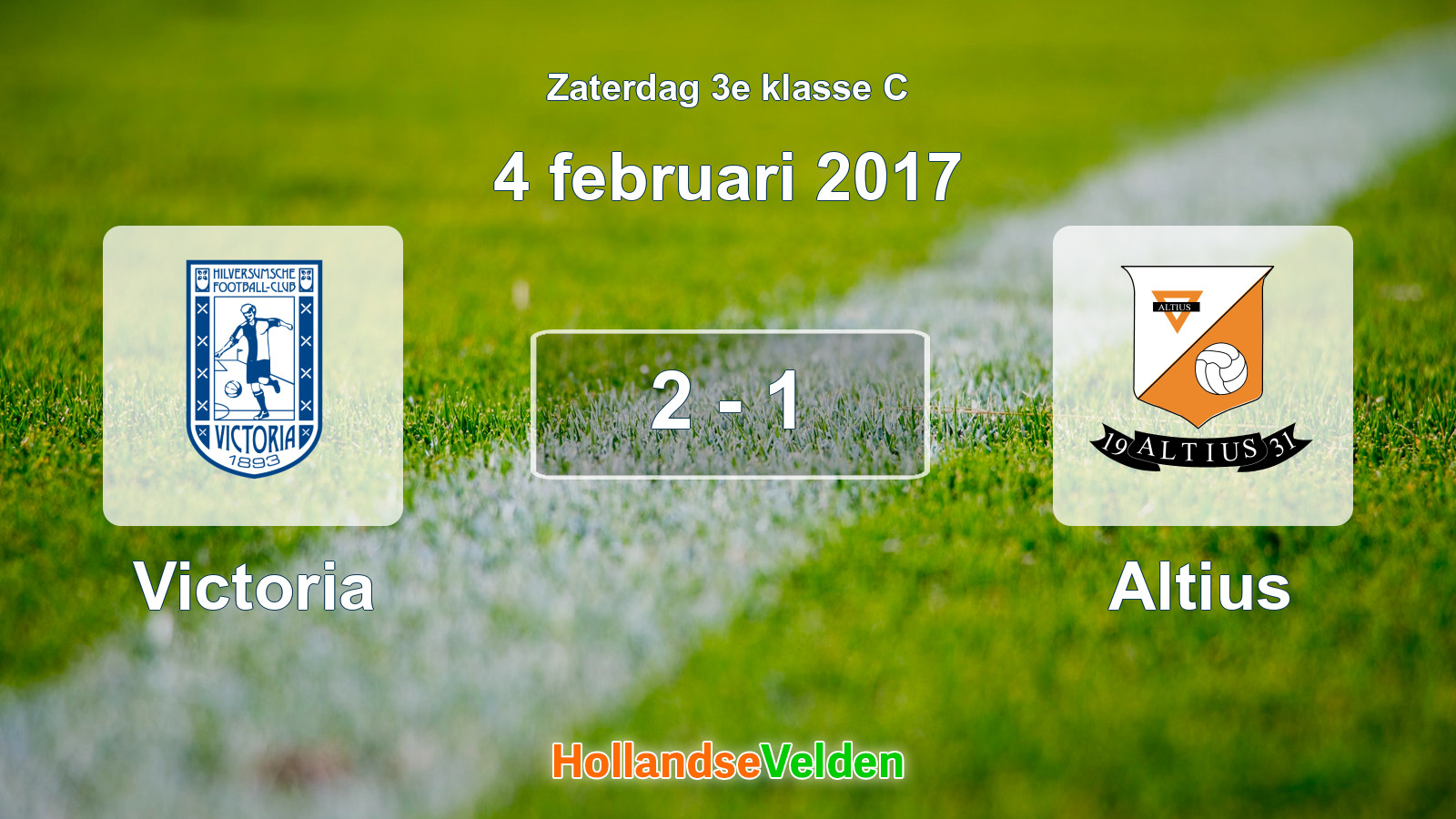 Gespeelde wedstrijd: Victoria - Altius 2 - 1 (4 februari 2017)