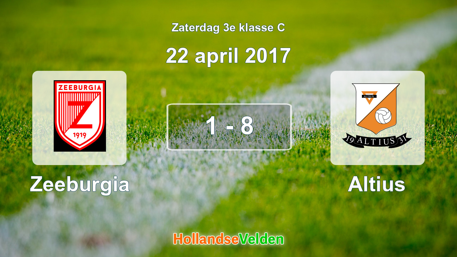 Gespeelde wedstrijd: Zeeburgia - Altius 1 - 8 (22 april 2017)