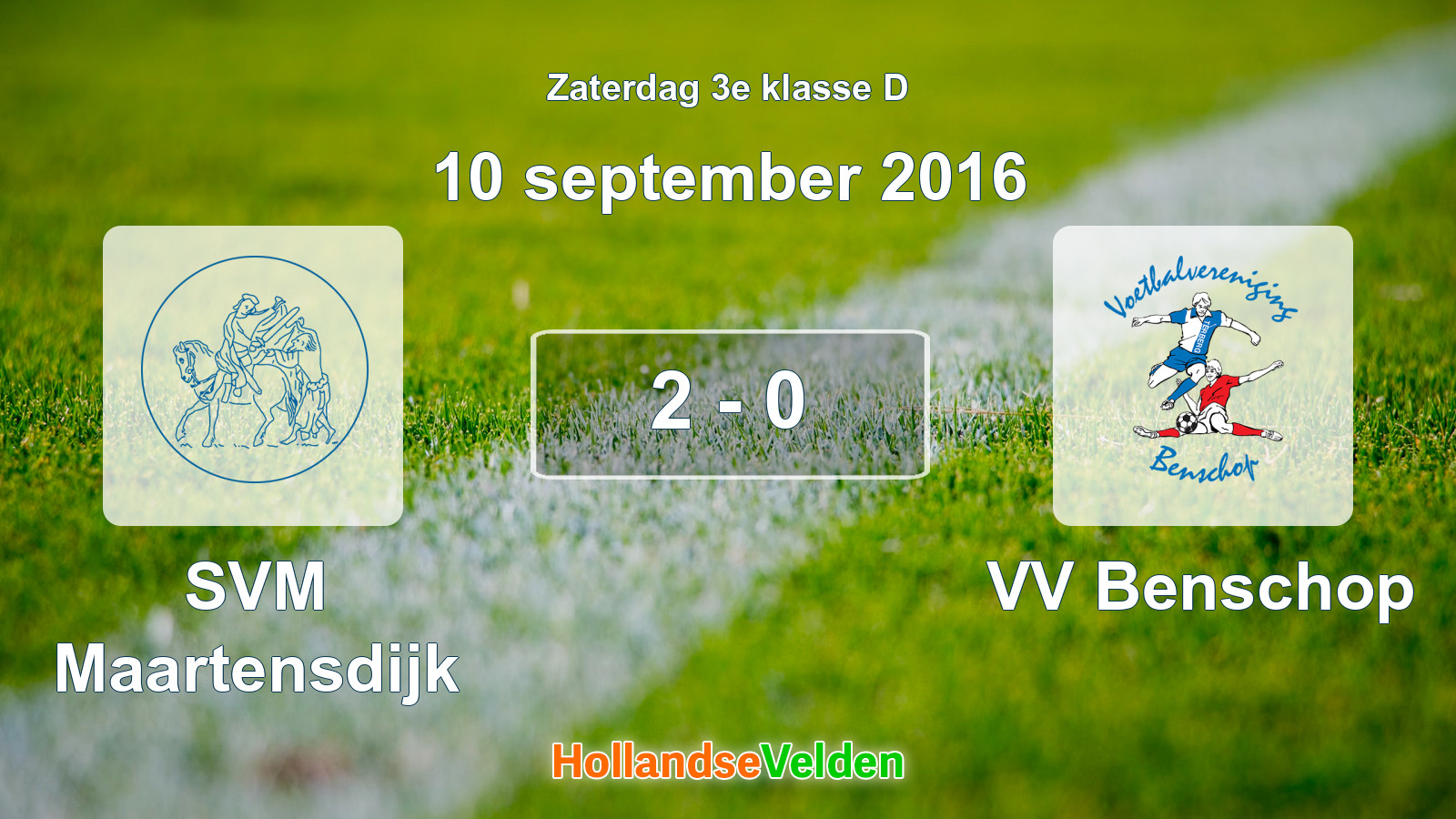 Gespeelde wedstrijd: SVM Maartensdijk - VV Benschop 2 - 0 (10 september 2016)