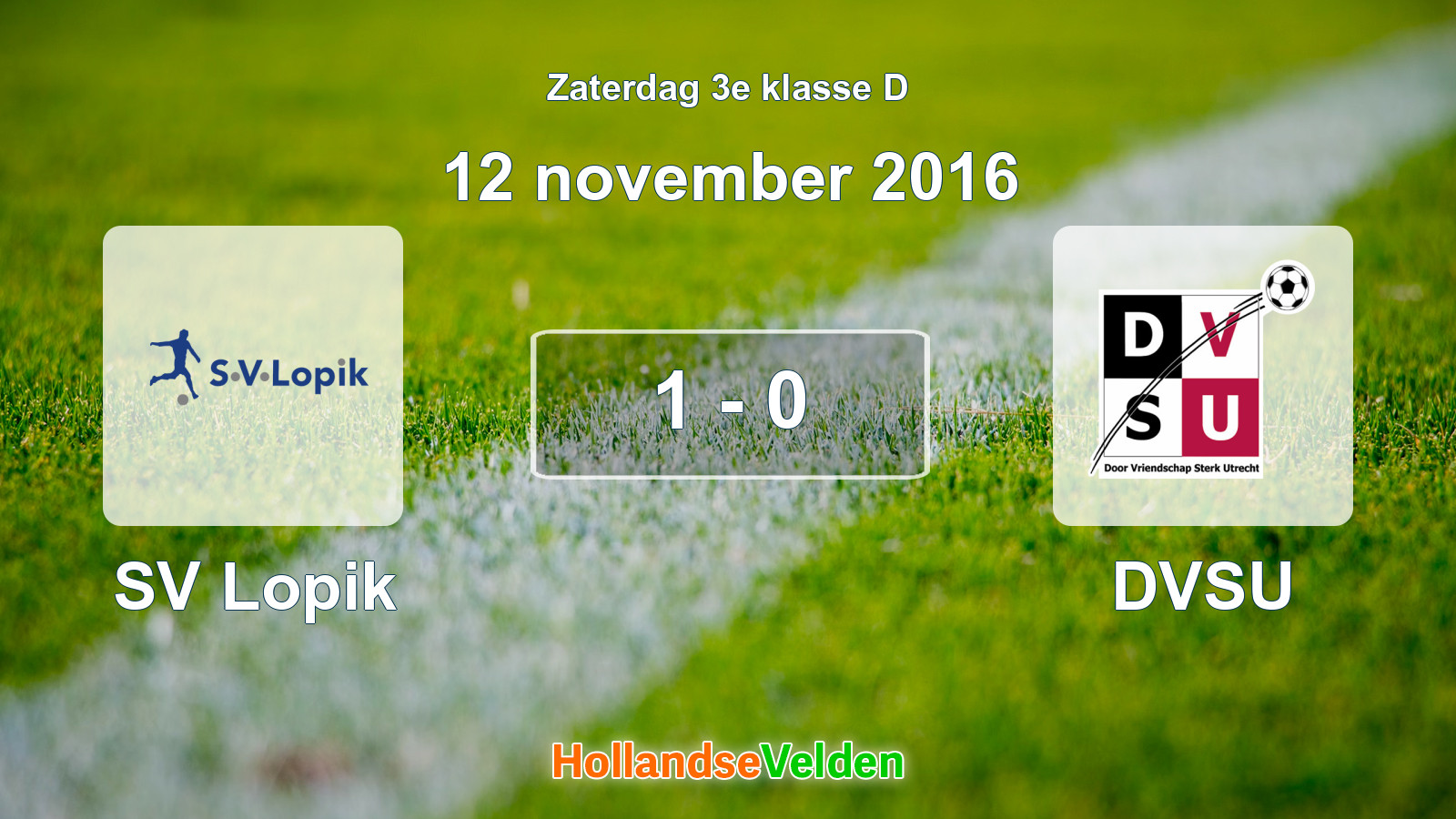 Gespeelde wedstrijd: SV Lopik - DVSU 1 - 0 (12 november 2016)