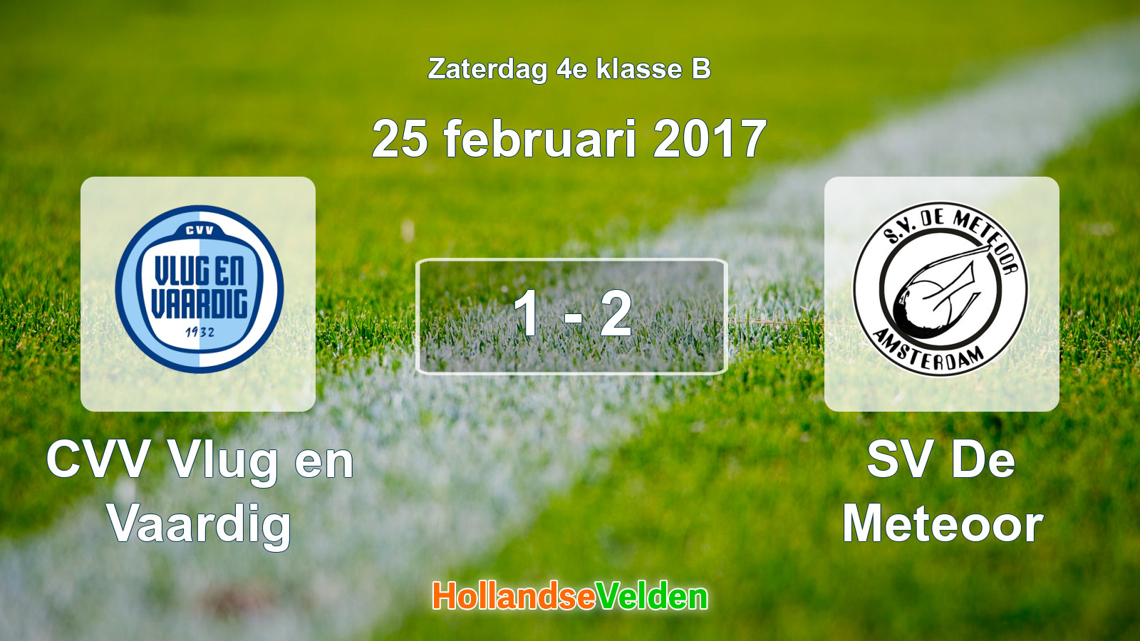 Gespeelde wedstrijd: CVV Vlug en Vaardig - SV De Meteoor 1 - 2 (25 februari 2017)