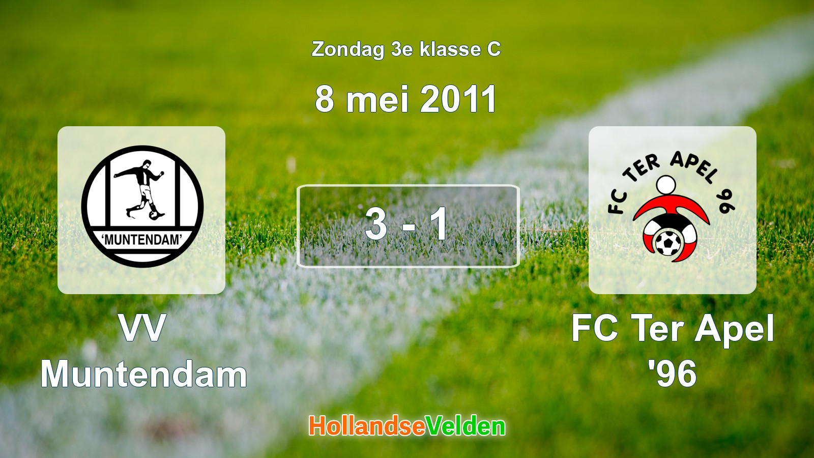 Gespeelde wedstrijd: VV Muntendam - FC Ter Apel '96 3 - 1 (8 mei 2011)