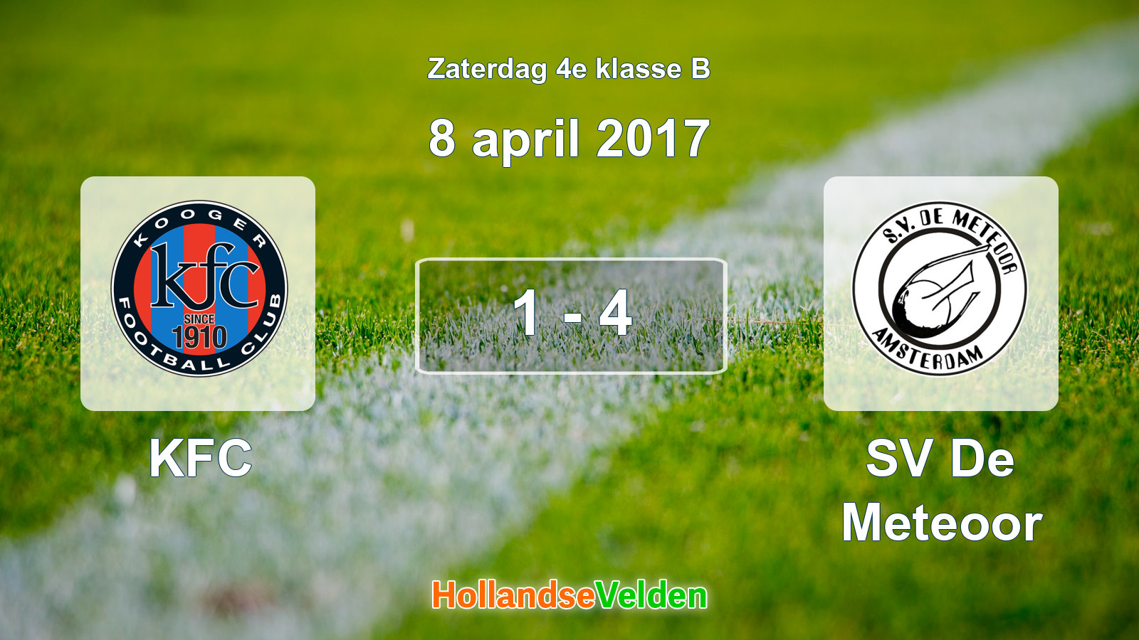 Gespeelde wedstrijd: KFC - SV De Meteoor 1 - 4 (8 april 2017)