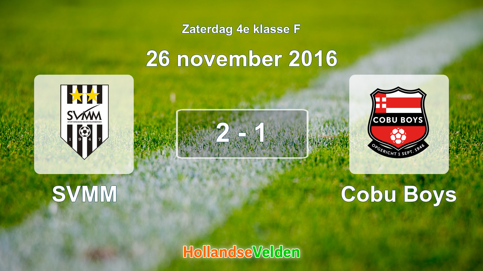 Gespeelde wedstrijd: SVMM - Cobu Boys 2 - 1 (26 november 2016)