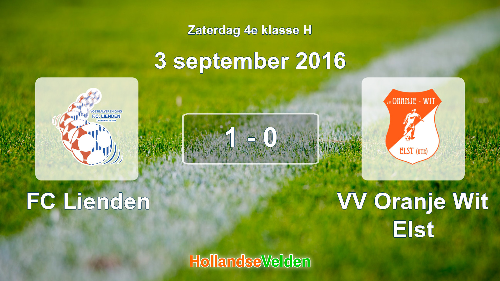Gespeelde wedstrijd: FC Lienden - VV Oranje Wit Elst 1 - 0 (3 september 2016)