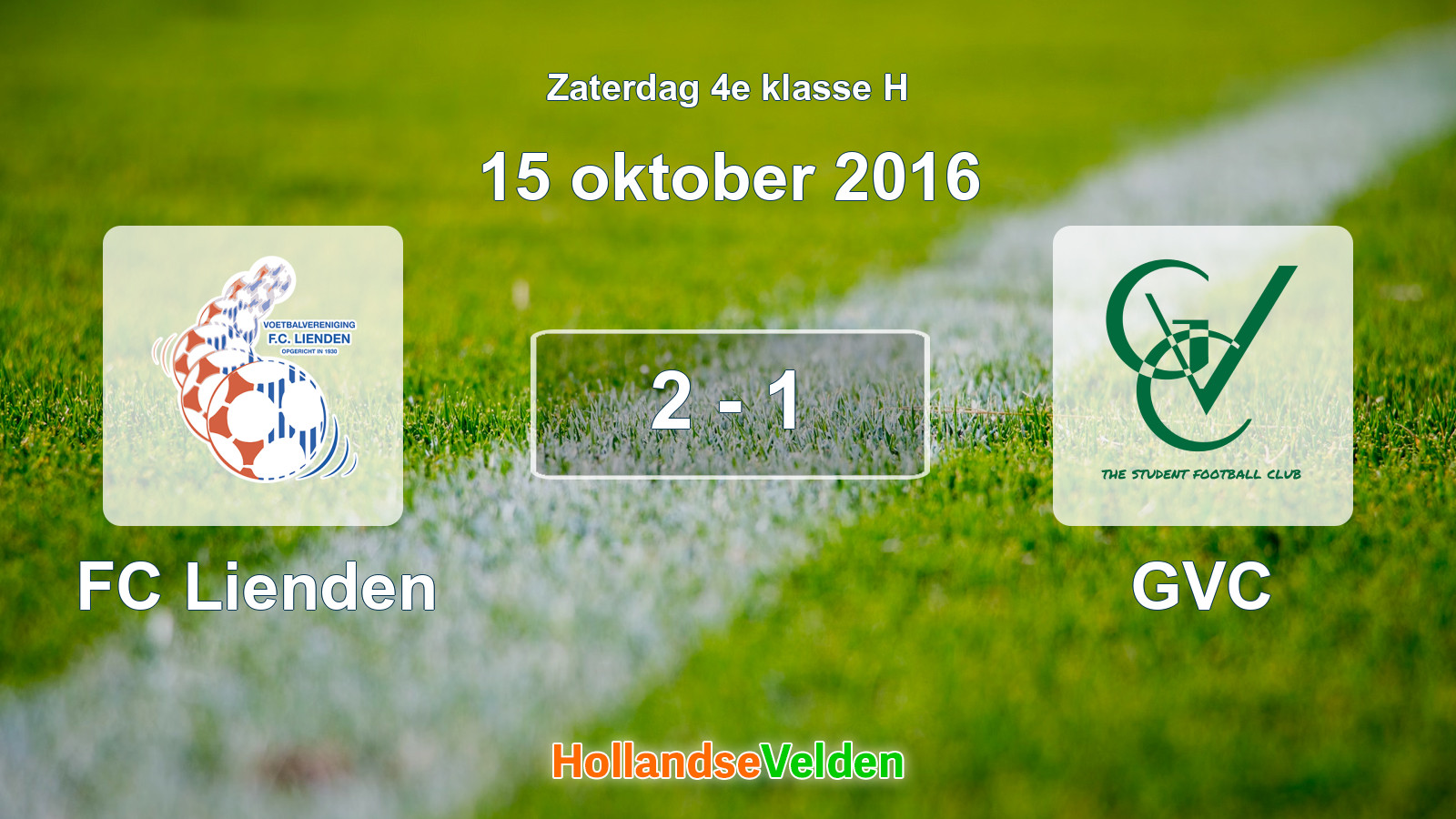 Gespeelde wedstrijd: FC Lienden - GVC 2 - 1 (15 oktober 2016)