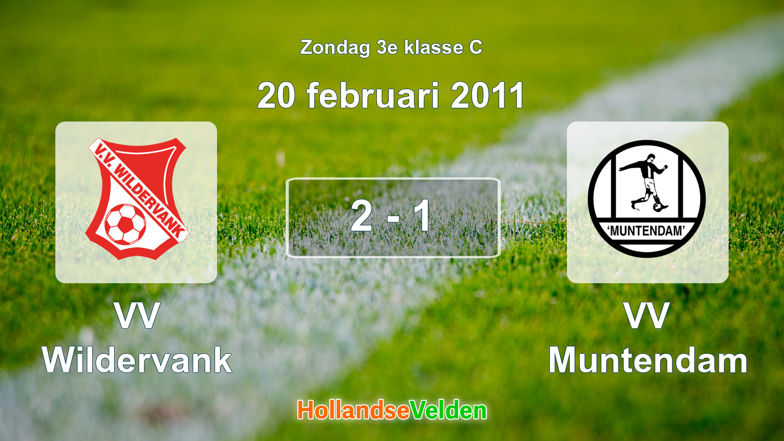 Gespeelde wedstrijd: VV Wildervank - VV Muntendam 2 - 1 (20 februari 2011)