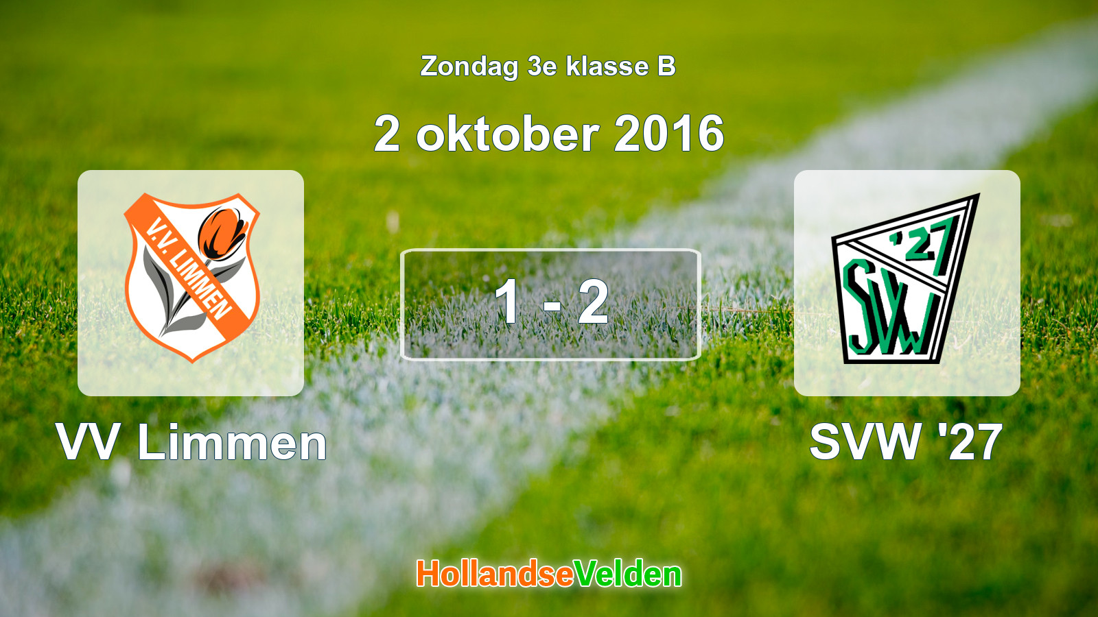 Gespeelde wedstrijd: VV Limmen - SVW '27 1 - 2 (2 oktober 2016)