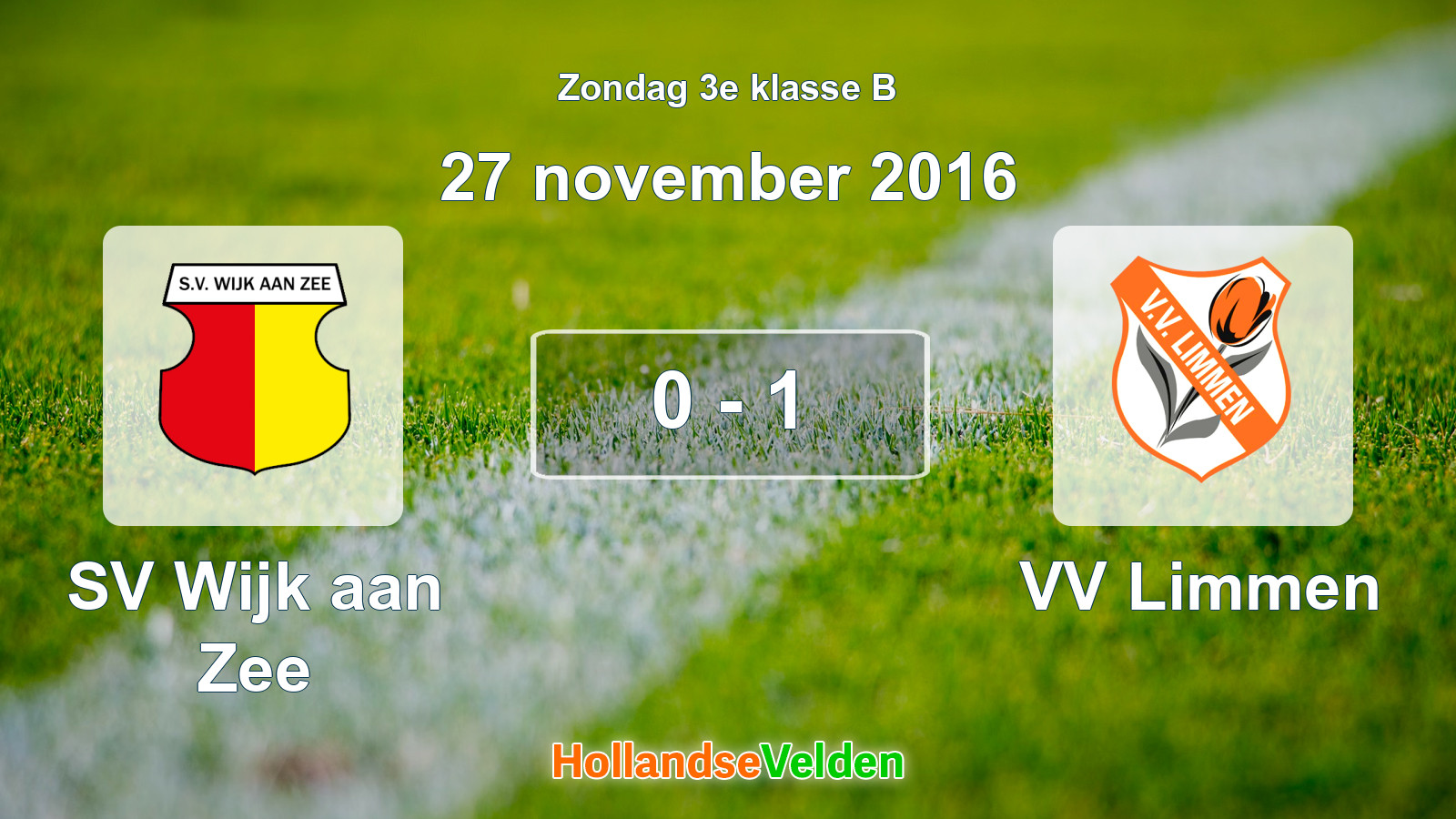 Gespeelde wedstrijd: SV Wijk aan Zee - VV Limmen 0 - 1 (27 november 2016)