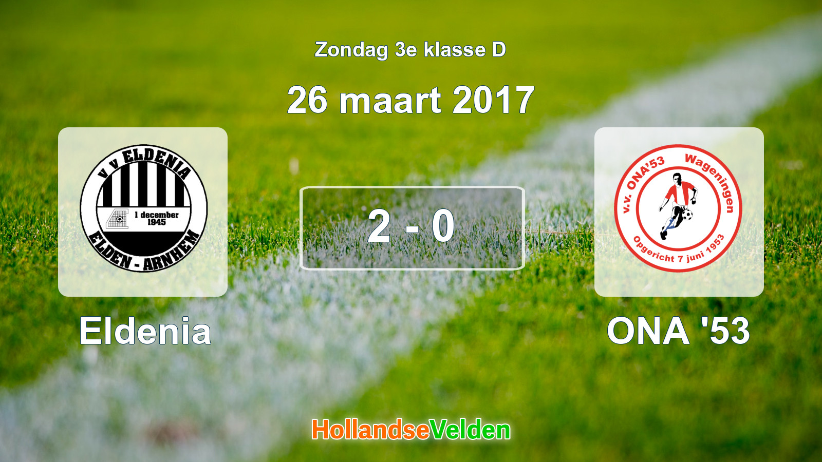 Gespeelde wedstrijd: Eldenia - ONA '53 2 - 0 (26 maart 2017)