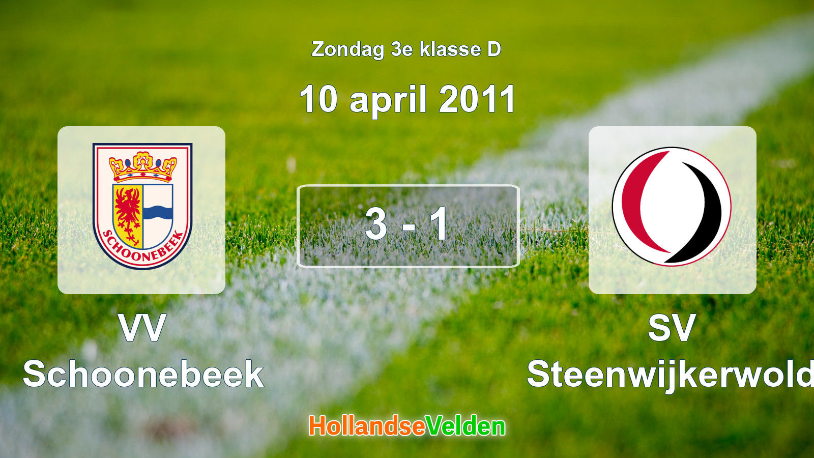 Gespeelde wedstrijd: VV Schoonebeek - SV Steenwijkerwold 3 - 1 (10 april 2011)