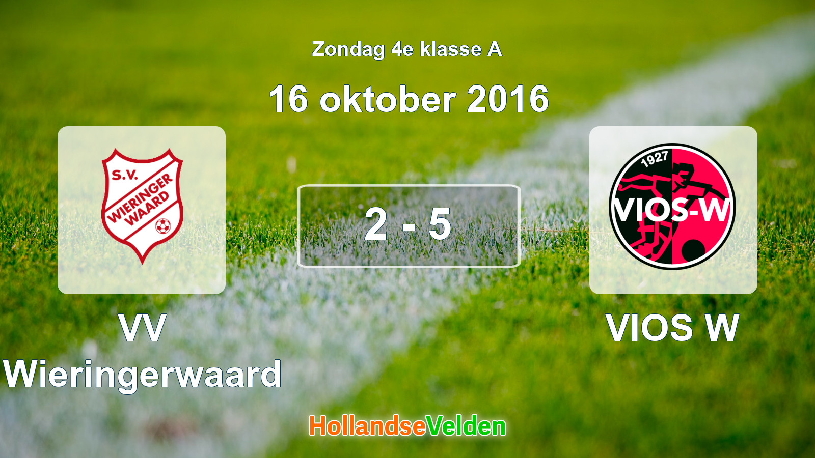 Gespeelde wedstrijd: VV Wieringerwaard - VIOS W 2 - 5 (16 oktober 2016)