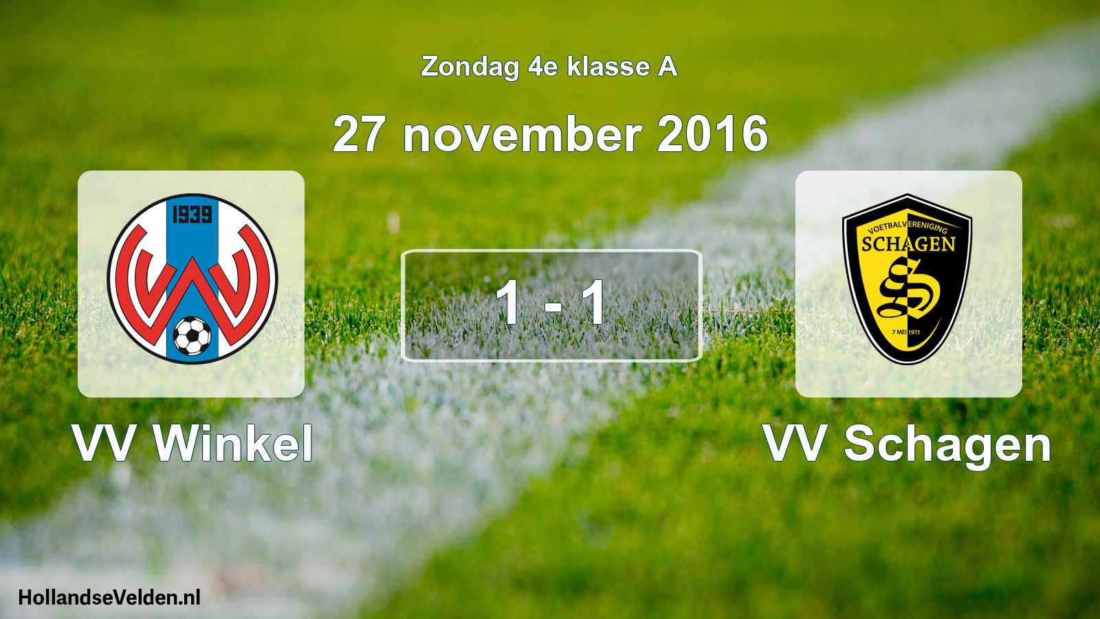 Gespeelde wedstrijd: VV Winkel - VV Schagen 1 - 1 (27 november 2016)