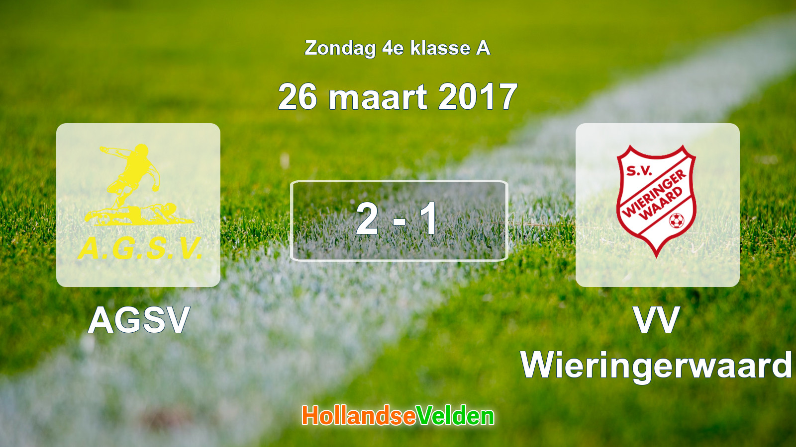 Gespeelde wedstrijd: AGSV - VV Wieringerwaard 2 - 1 (26 maart 2017)