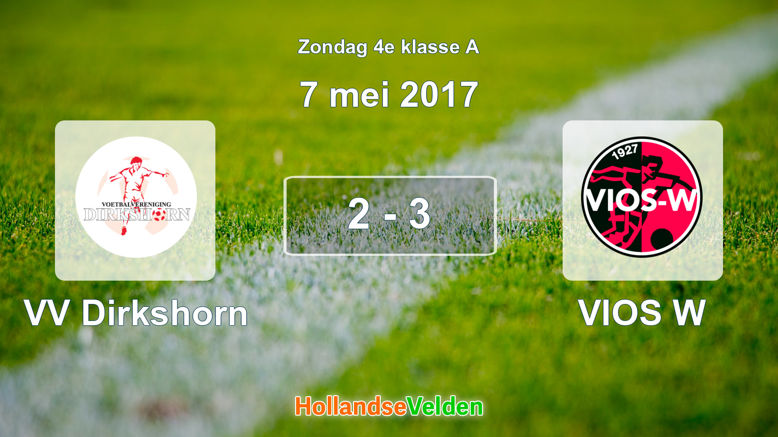 Gespeelde wedstrijd: VV Dirkshorn - VIOS W 2 - 3 (7 mei 2017)