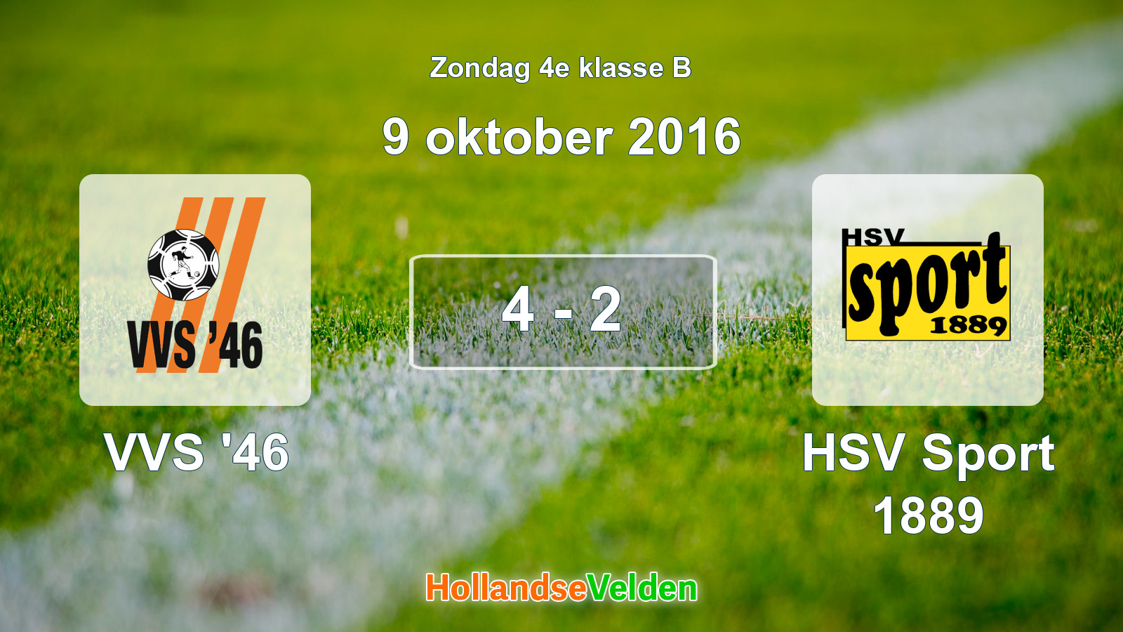 Gespeelde wedstrijd: VVS '46 - HSV Sport 1889 4 - 2 (9 oktober 2016)