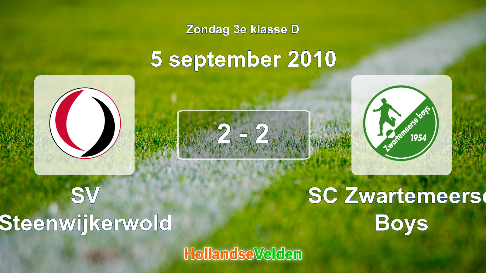 Gespeelde wedstrijd: SV Steenwijkerwold - SC Zwartemeerse Boys 2 - 2 (5 september 2010)