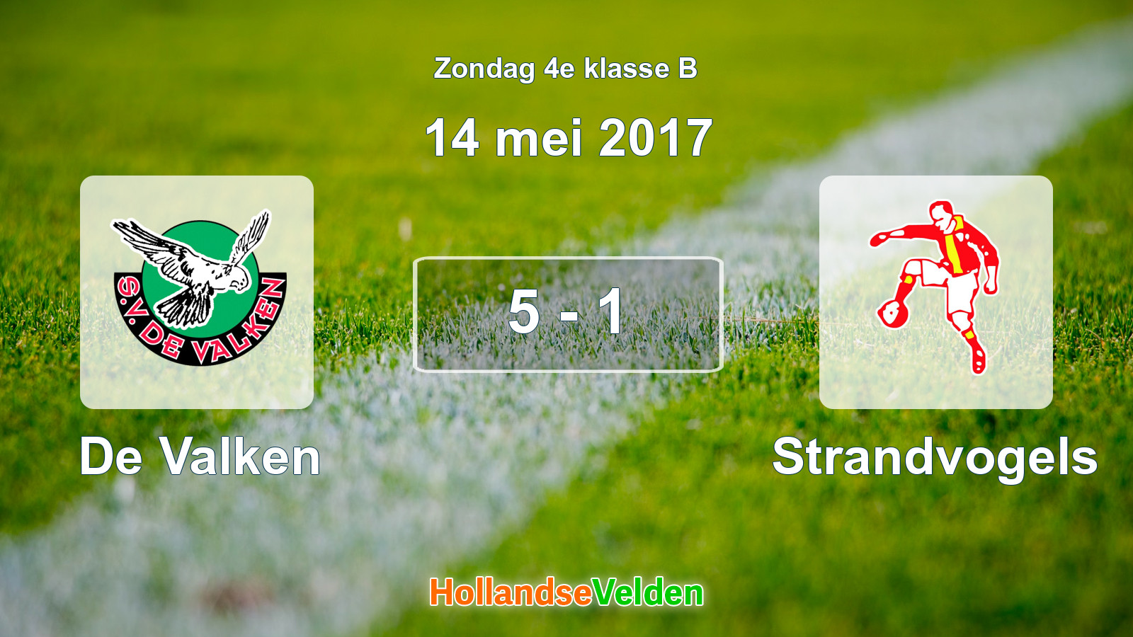 Gespeelde wedstrijd: De Valken - Strandvogels 5 - 1 (14 mei 2017)