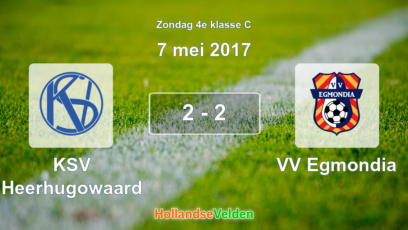 Gespeelde wedstrijd: KSV Heerhugowaard - VV Egmondia 2 - 2 (7 mei 2017)