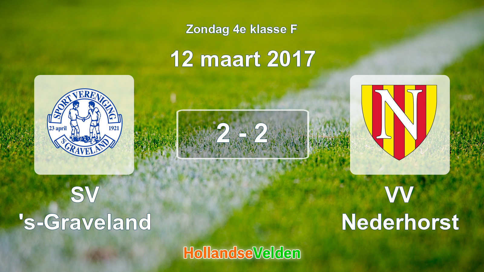Gespeelde wedstrijd: SV 's-Graveland - VV Nederhorst 2 - 2 (12 maart 2017)