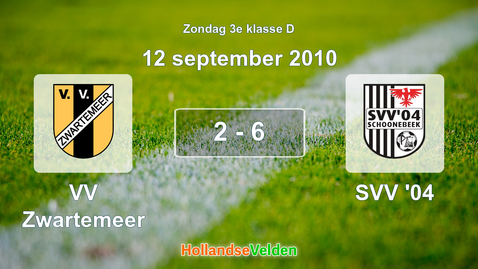 Gespeelde wedstrijd: VV Zwartemeer - SVV '04 2 - 6 (12 september 2010)