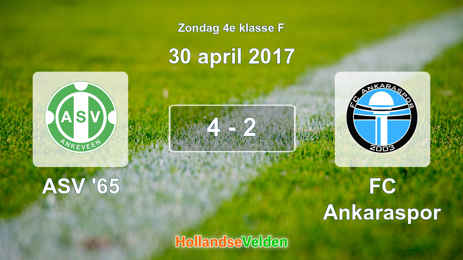 Gespeelde wedstrijd: ASV '65 - FC Ankaraspor 4 - 2 (30 april 2017)