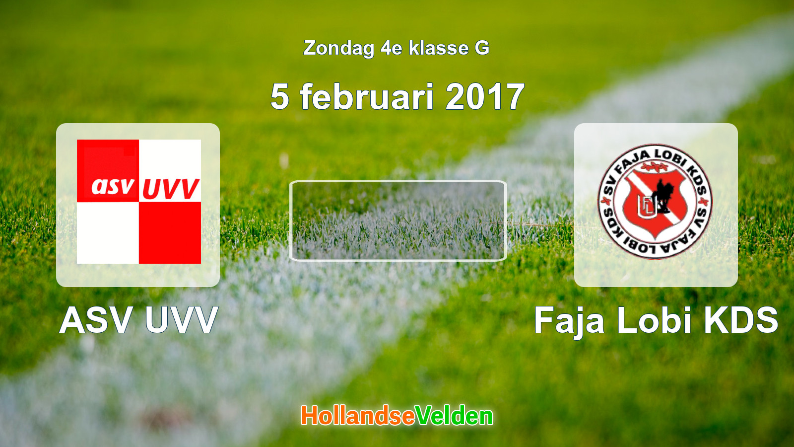 Geplande wedstrijd: ASV UVV - Faja Lobi KDS (5 februari 2017)