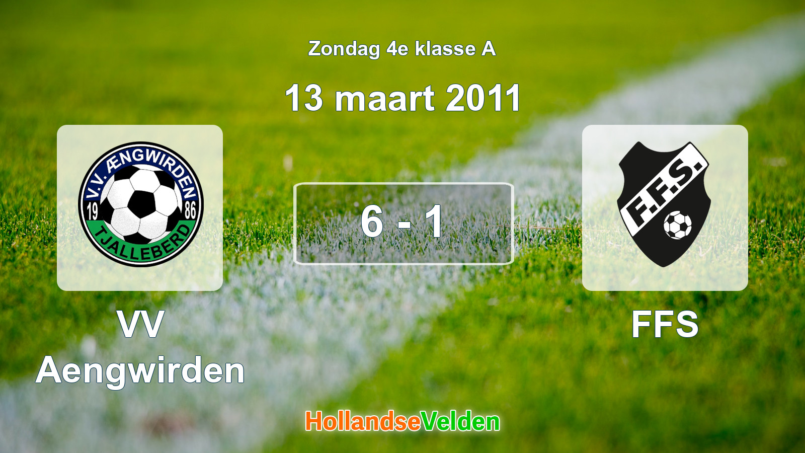 Gespeelde wedstrijd: VV Aengwirden - FFS 6 - 1 (13 maart 2011)