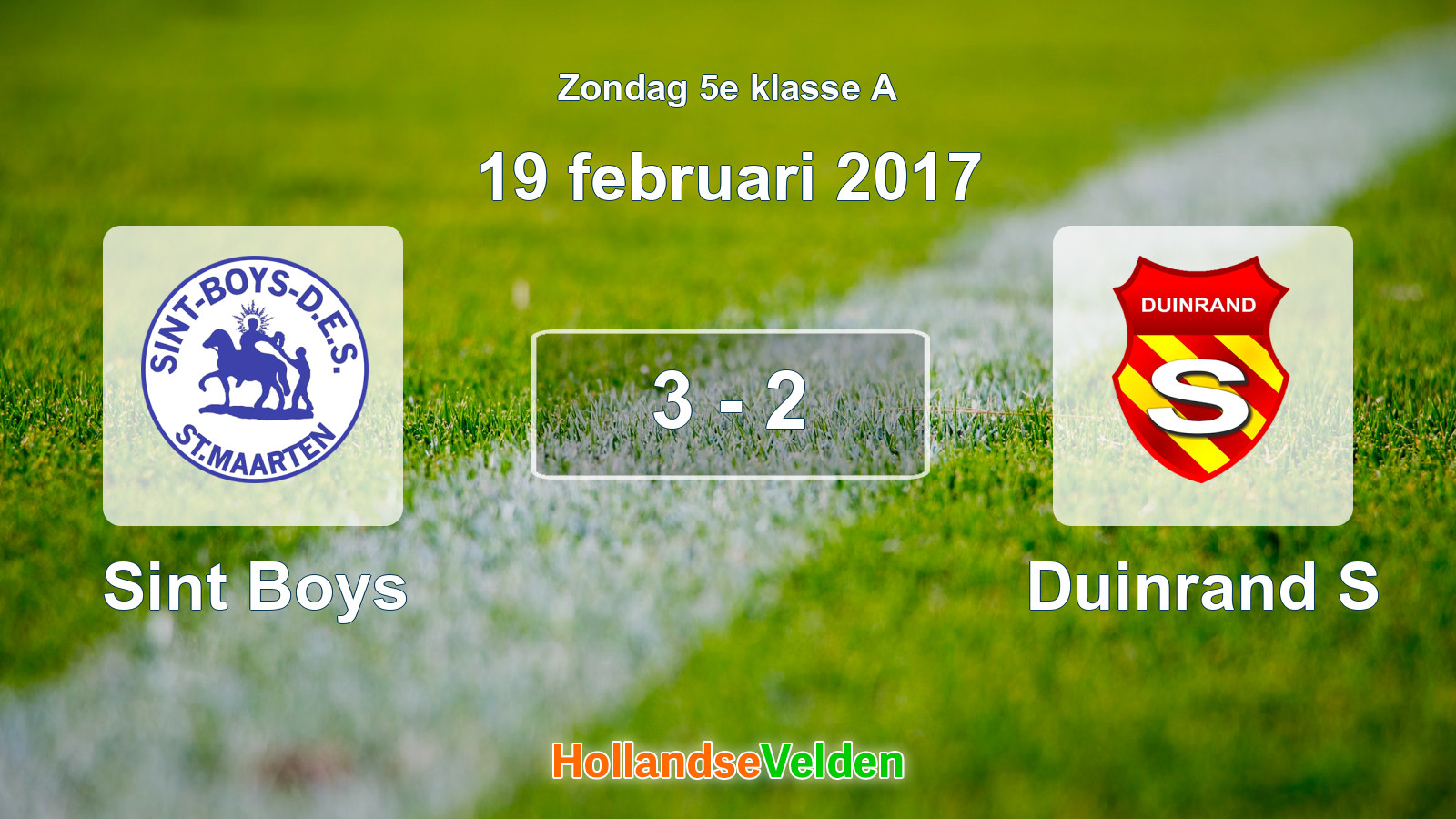 Gespeelde wedstrijd: Sint Boys - Duinrand S 3 - 2 (19 februari 2017)