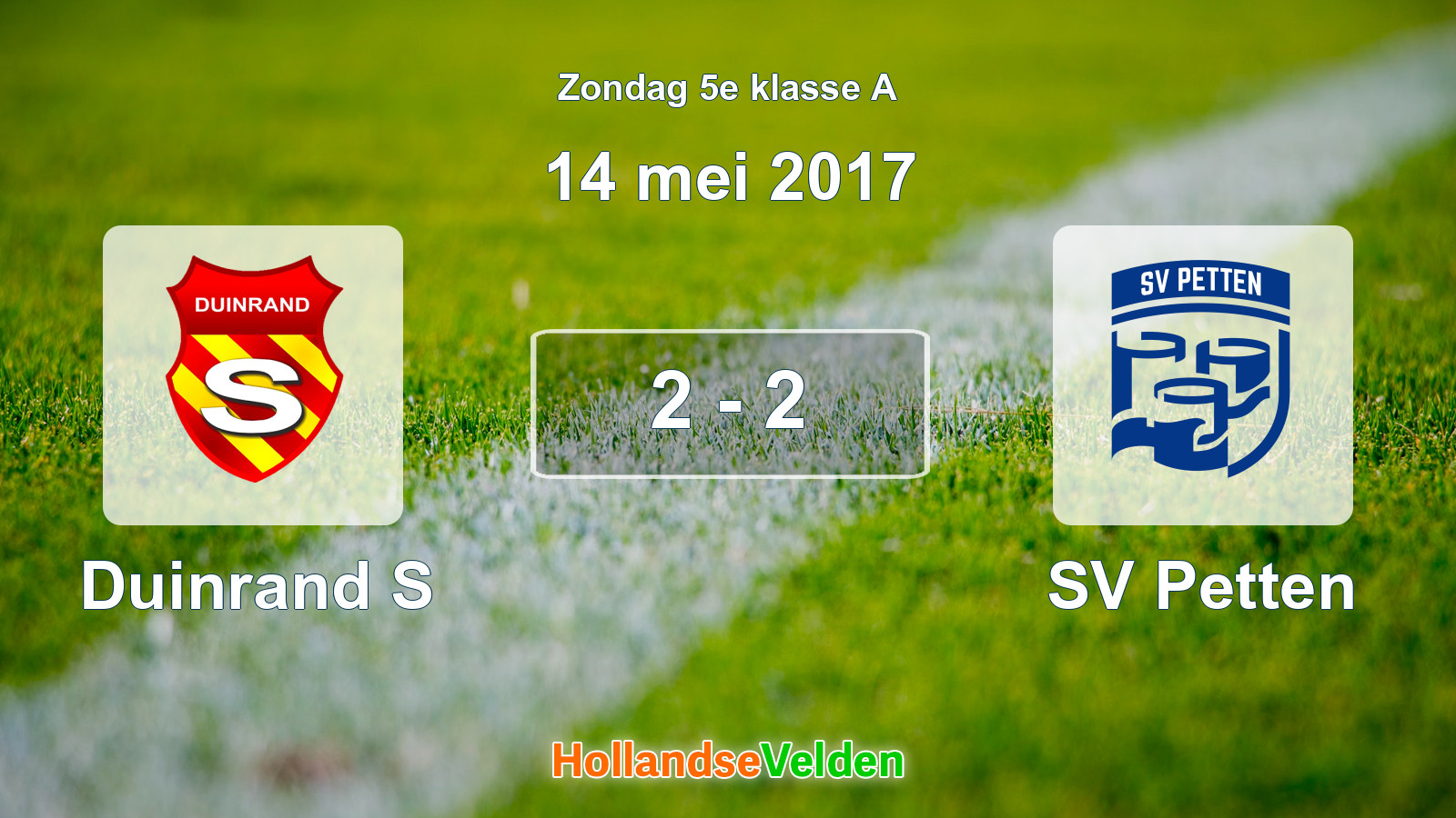 Gespeelde wedstrijd: Duinrand S - SV Petten 2 - 2 (14 mei 2017)