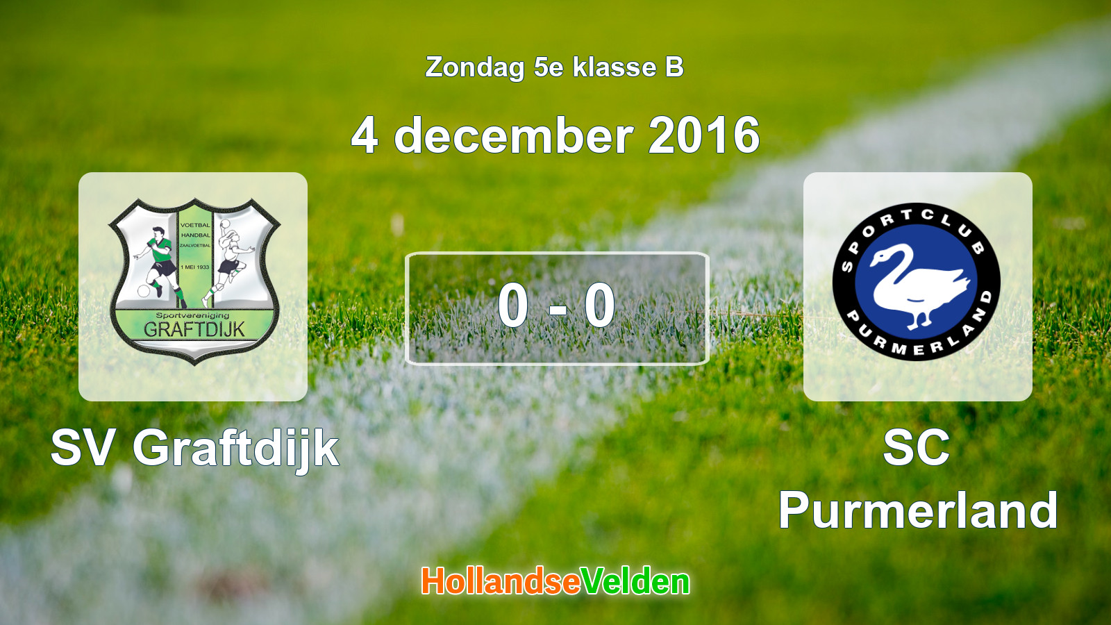 Gespeelde wedstrijd: SV Graftdijk - SC Purmerland 0 - 0 (4 december 2016)