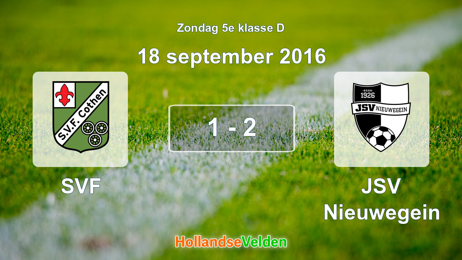 Gespeelde wedstrijd: SVF - JSV Nieuwegein 1 - 2 (18 september 2016)