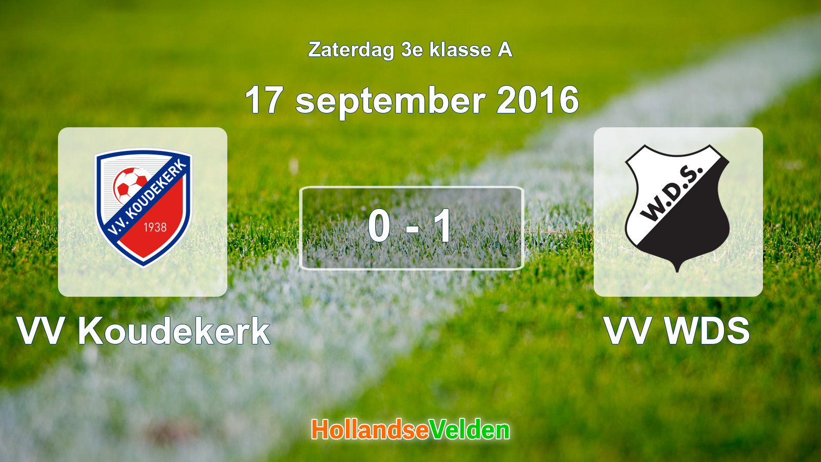 Gespeelde wedstrijd: VV Koudekerk - VV WDS 0 - 1 (17 september 2016)