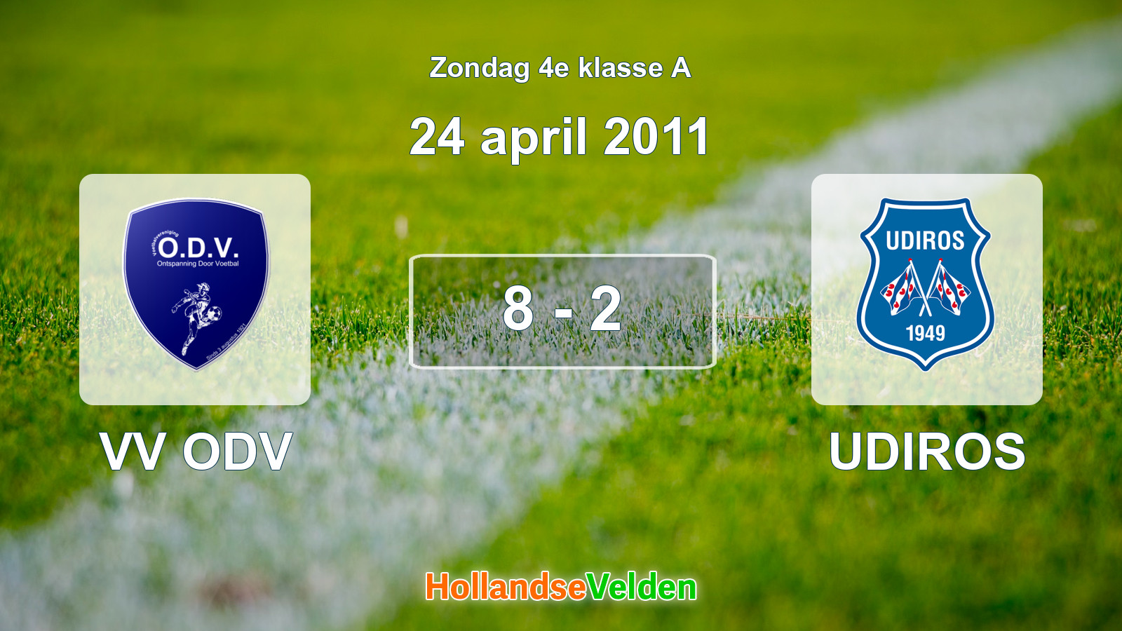 Gespeelde wedstrijd: VV ODV - UDIROS 8 - 2 (24 april 2011)