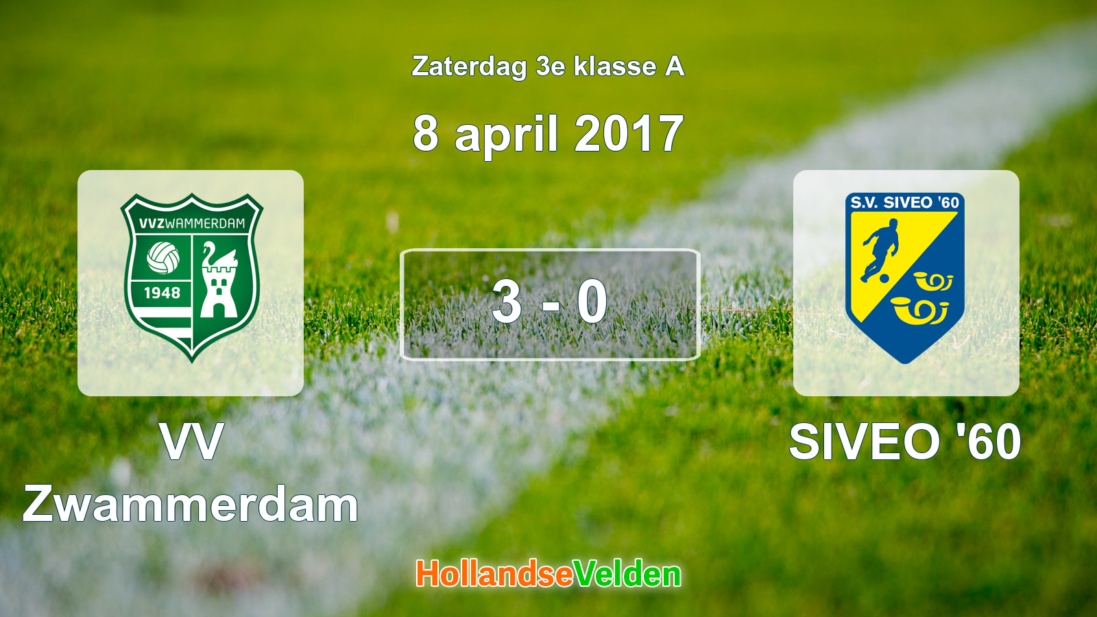 Gespeelde wedstrijd: VV Zwammerdam - SIVEO '60 3 - 0 (8 april 2017)